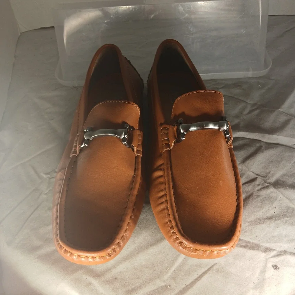 Vostey Milan Mens Driving Loafers Tan Brown Bit Slip On Shoes DZB23002 BMY3001 7